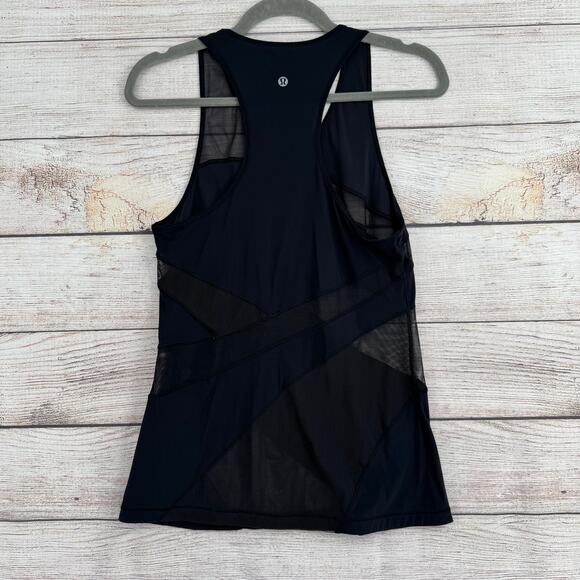 Lululemon Mesh in Motion Racerback Tank Top Womens Small Black - Picture 2 of 6